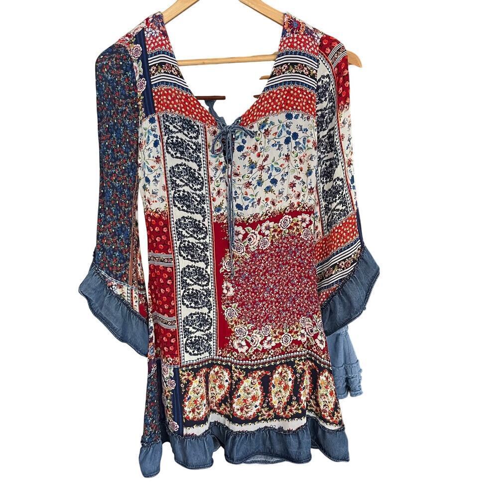 PATCHWORK FESTIVAL Bohemian Women's Dress by Studio F Size 6
